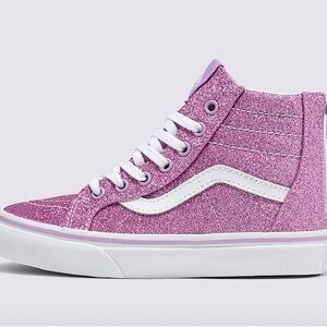 GIRLS PINK SHIMMER VANS SNEAKER NEW NEVER WORN. SIZE 3. SOLD OUT ONLINE!
